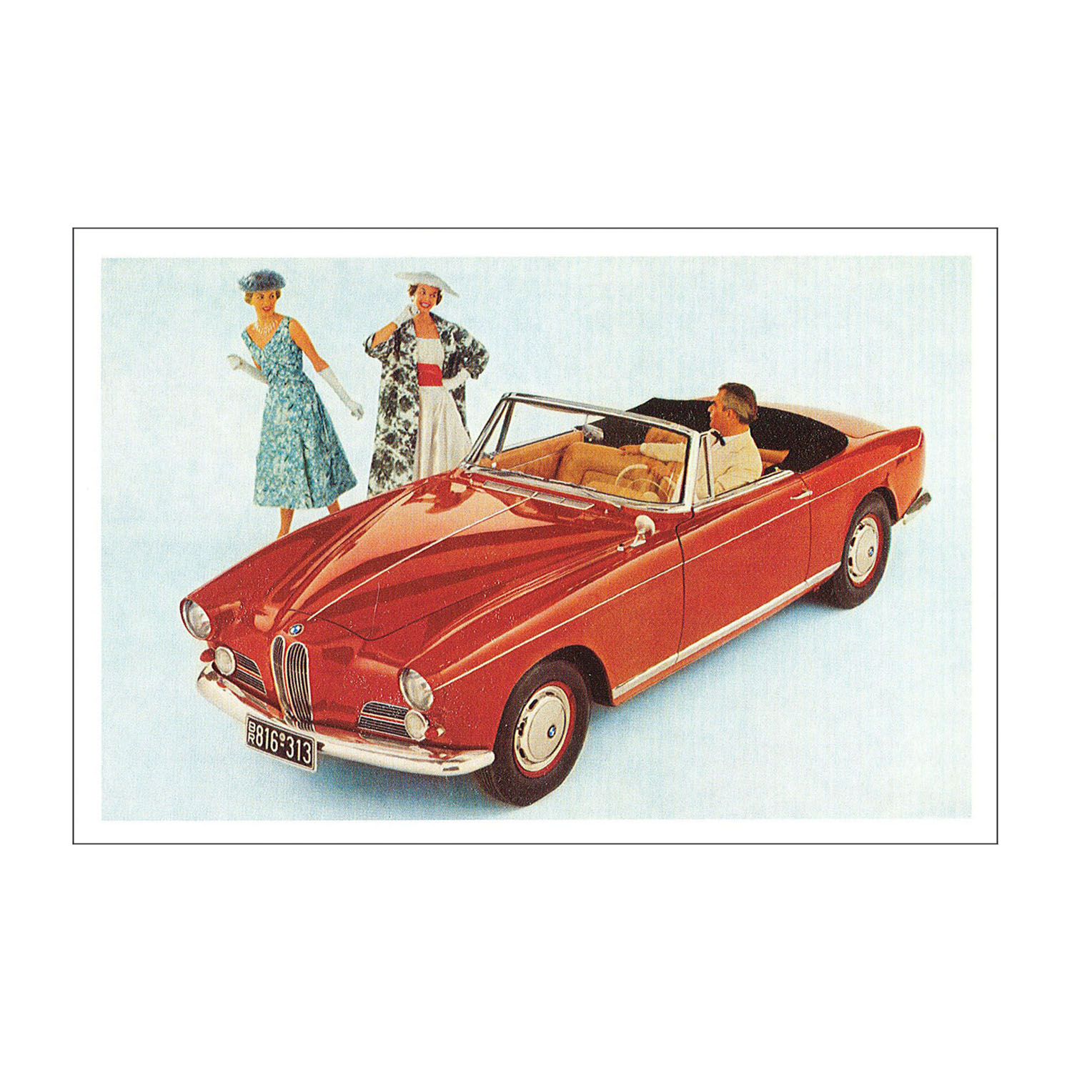 Postkarte BMW 503 Cabriolet, 1956-1960