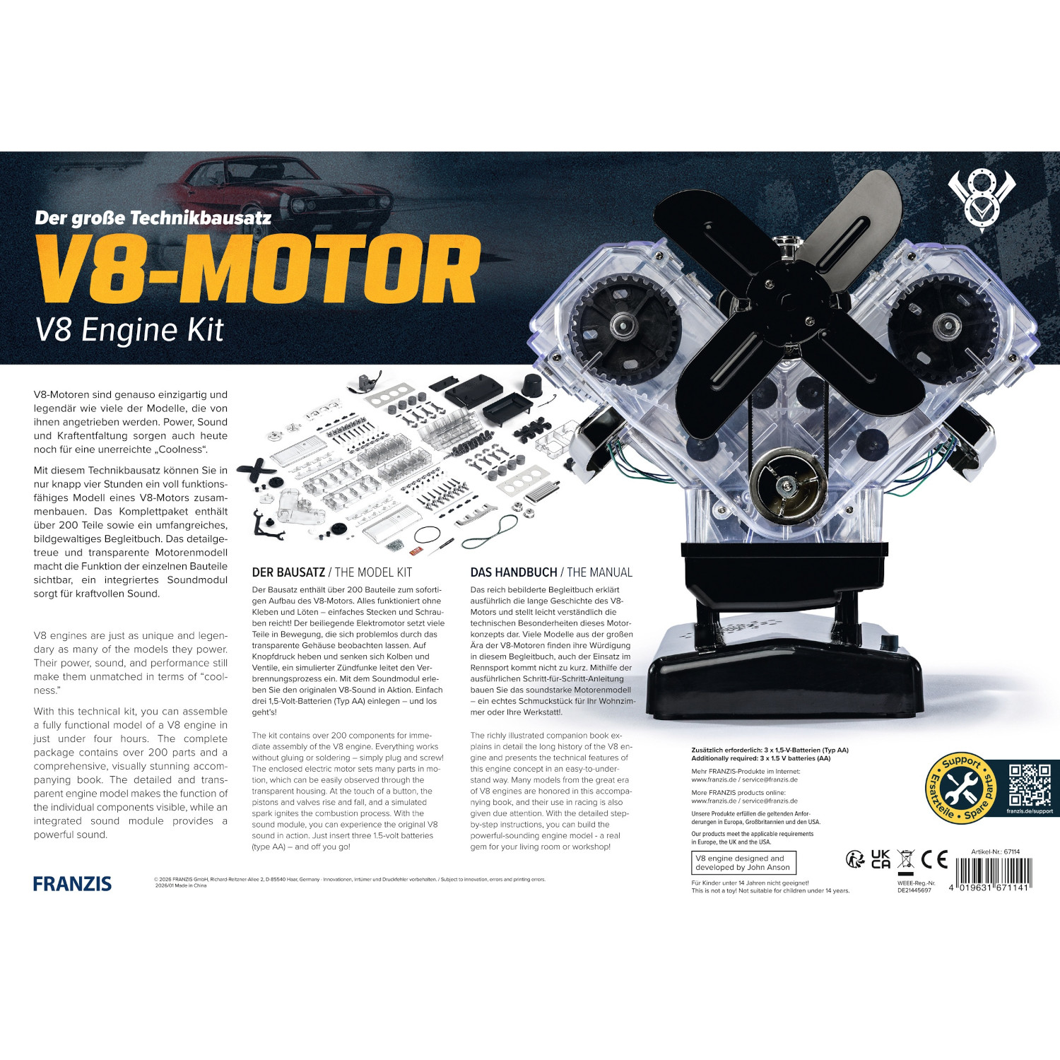 Der große Technikbausatz V8 Motor