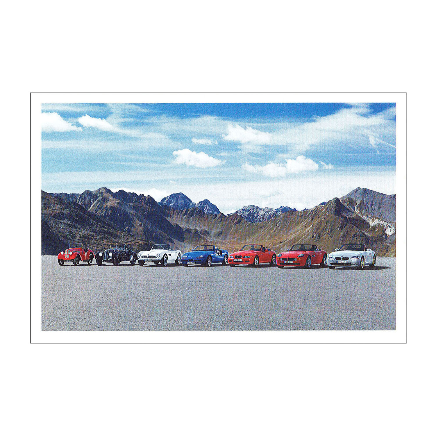 Postkarte BMW Dixi 3/15 PS, 328 u.a.