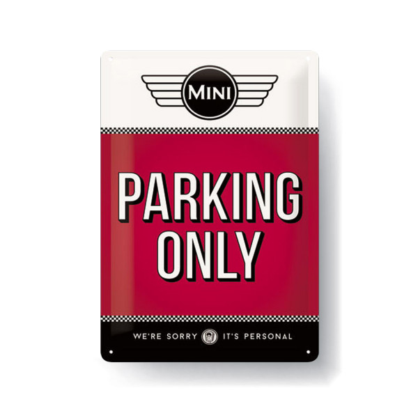 MINI Blechschild Parking Only Red